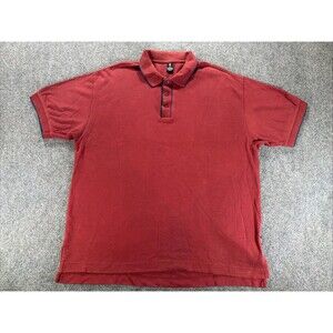 VINTAGE 90s Levi's Short Sleeve Polo Shirt Rust Men's Size XL 100% Cotton USA